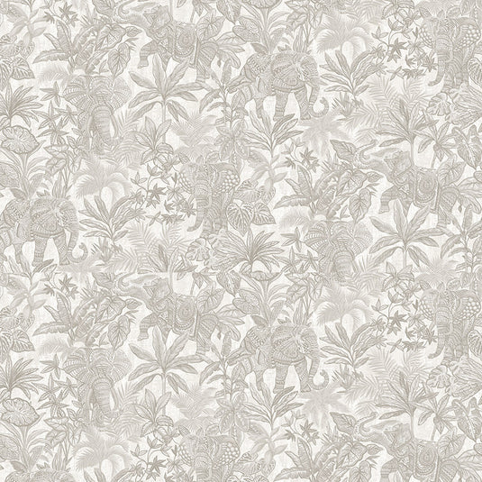 Elephant Foliage Pattern Wallpaper