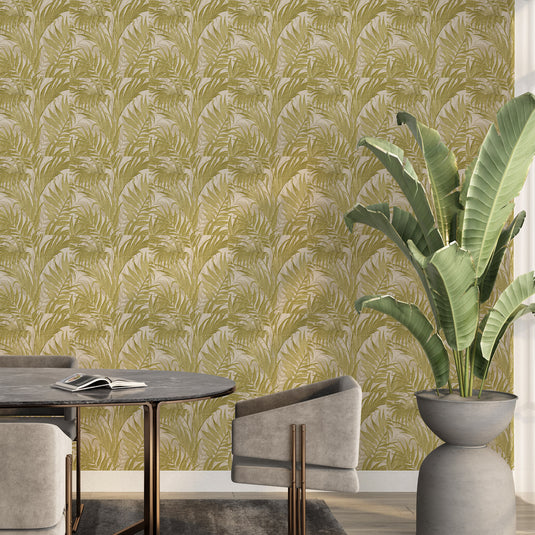 Verdant Foliage Design Leaf Pattern Wallpaper