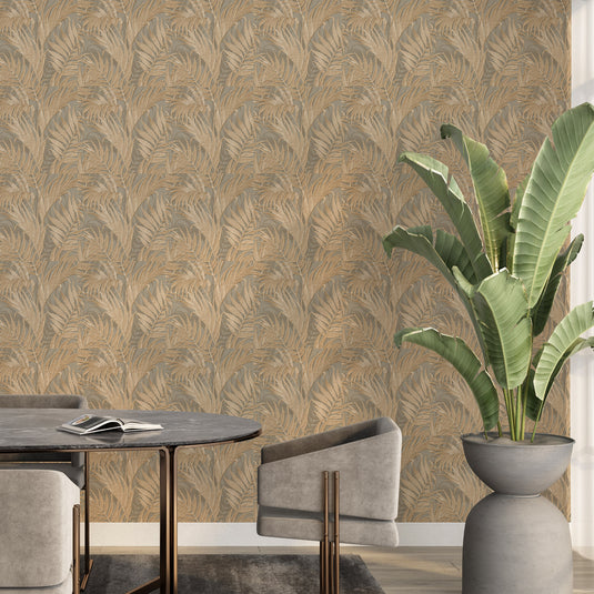 Verdant Foliage Design Leaf Pattern Wallpaper