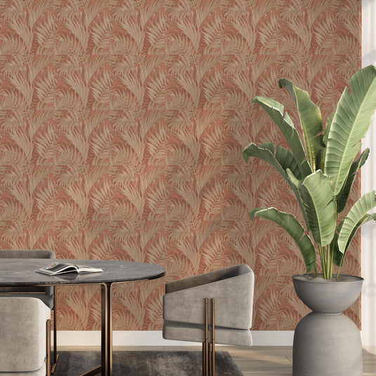 Verdant Foliage Design Leaf Pattern Wallpaper