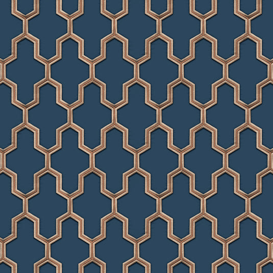 Embossed Geometric Trellis Vinyl Wallpaper