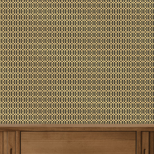 Modern Octagonal Matrix Pattern Wallpaper