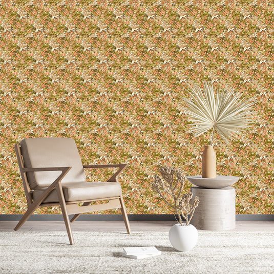 Vintage Berry Floral Pattern Wallpaper