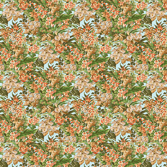 Vintage Berry Floral Pattern Wallpaper
