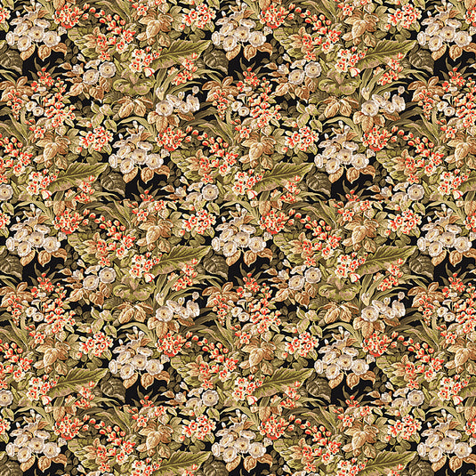 Vintage Berry Floral Pattern Wallpaper