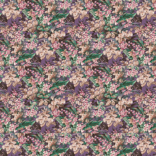 Vintage Berry Floral Pattern Wallpaper