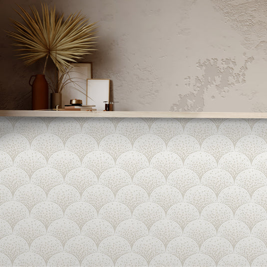 Fan Mosaic Arch Pattern Wallpaper