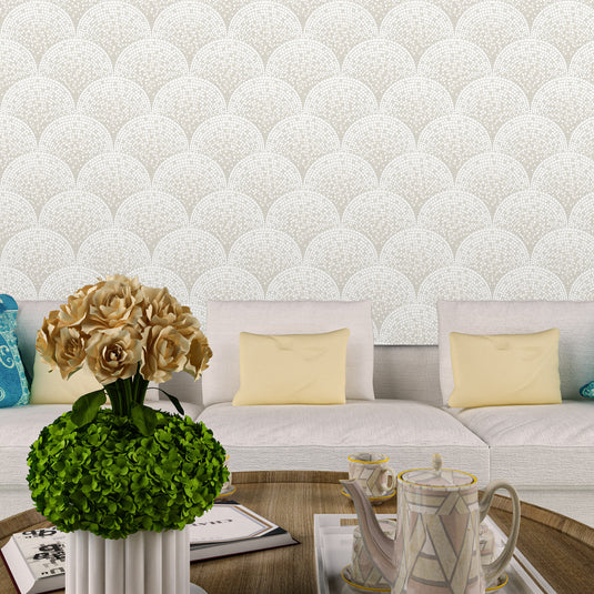 Fan Mosaic Arch Pattern Wallpaper