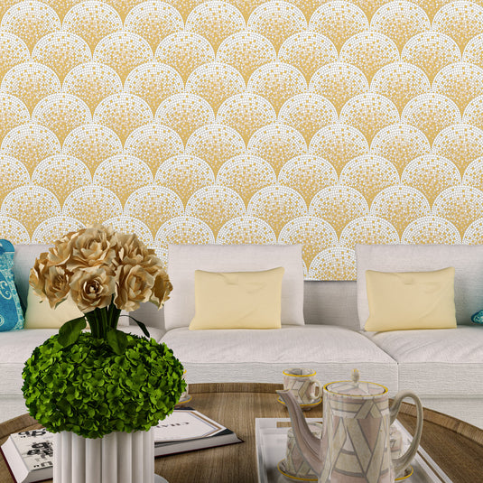 Fan Mosaic Arch Pattern Wallpaper