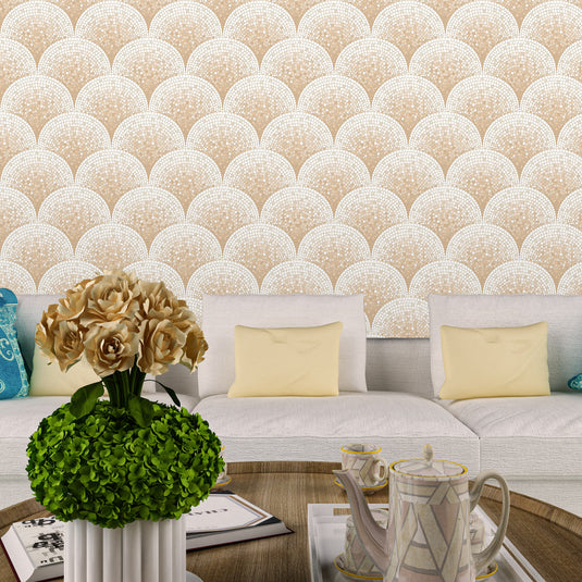 Fan Mosaic Arch Pattern Wallpaper