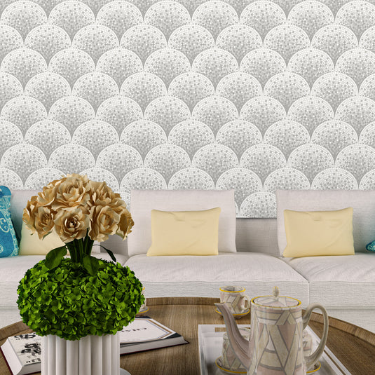 Fan Mosaic Arch Pattern Wallpaper