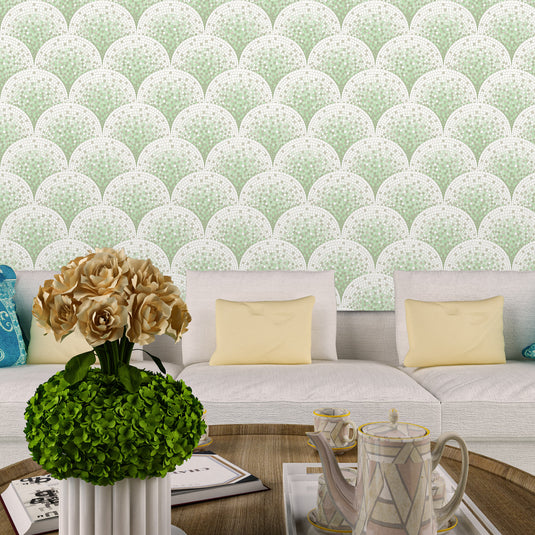 Fan Mosaic Arch Pattern Wallpaper