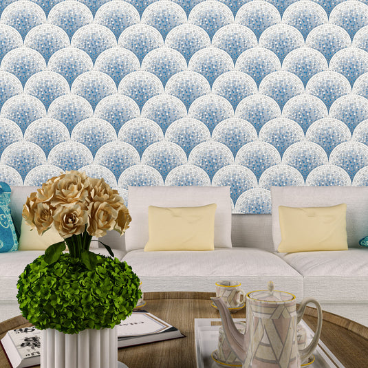Fan Mosaic Arch Pattern Wallpaper