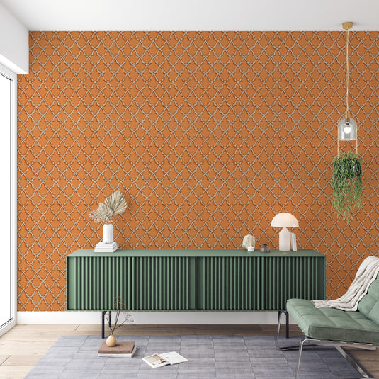 Lattice Elegance Arabesque Charm Wallpaper