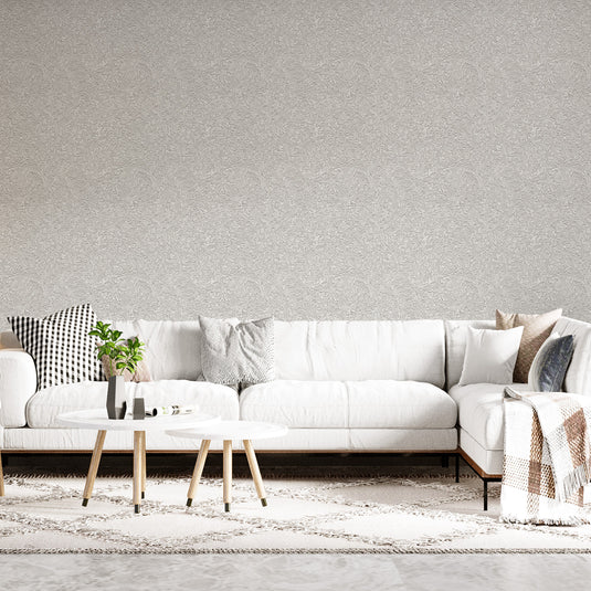 Wavy Embossed Relief Pattern Wallpaper