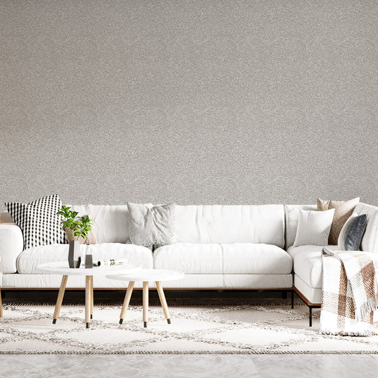 Wavy Embossed Relief Pattern Wallpaper