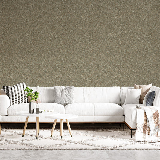 Wavy Embossed Relief Pattern Wallpaper