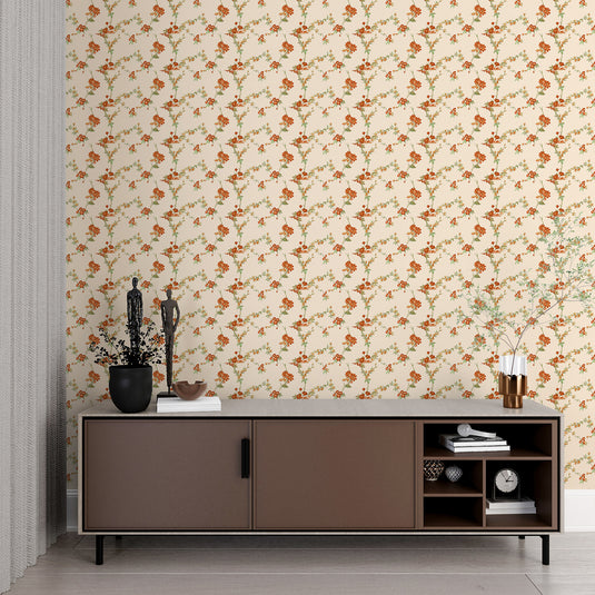 Floral Embroidery Style Elegance Wallpaper