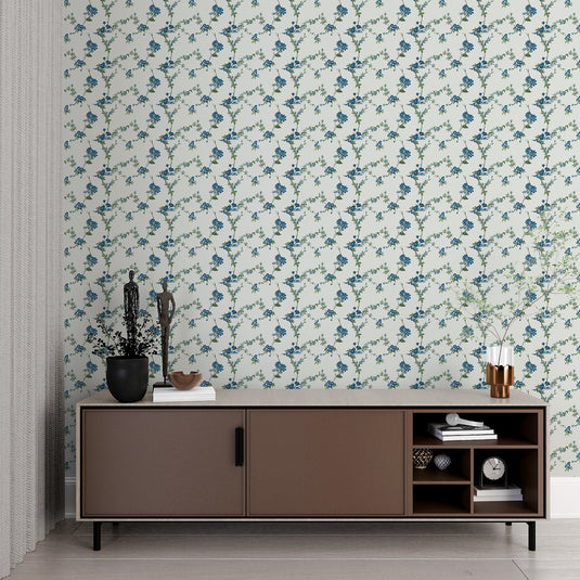 Floral Embroidery Style Elegance Wallpaper
