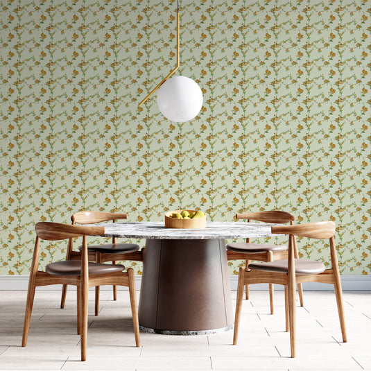 Floral Embroidery Style Elegance Wallpaper