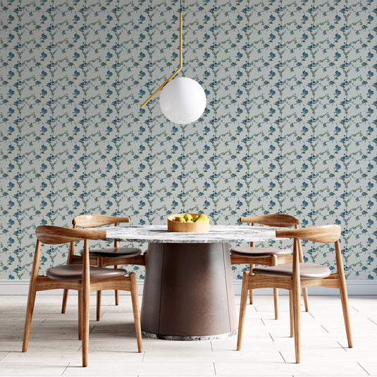 Floral Embroidery Style Elegance Wallpaper