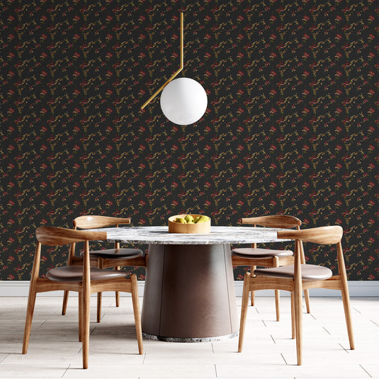 Floral Embroidery Style Elegance Wallpaper