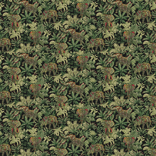 Elephant Foliage Pattern Wallpaper