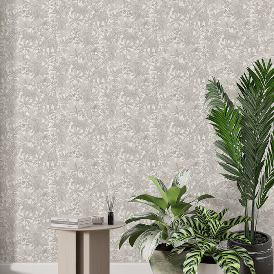 Elephant Foliage Pattern Wallpaper