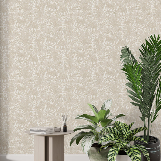 Elephant Foliage Pattern Wallpaper