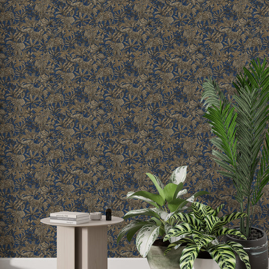 Elephant Foliage Pattern Wallpaper