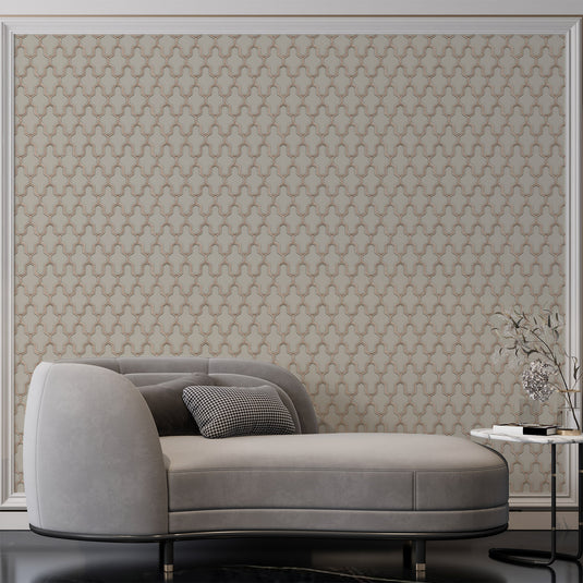 Embossed Geometric Trellis Vinyl Wallpaper