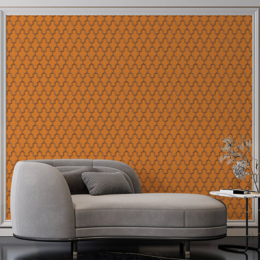 Embossed Geometric Trellis Vinyl Wallpaper