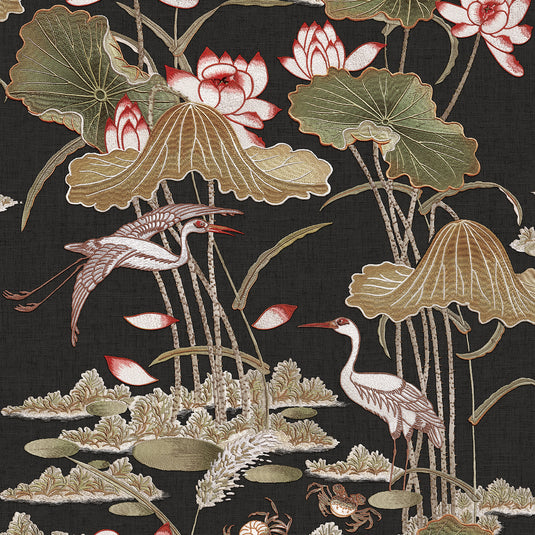 Lotus Pond Aquaflora Elegance Sanctuary Wallpaper